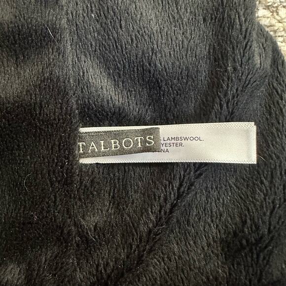 Talbots Lambswool Red Black Houndstooth Check Infinity Collar Scarf Women's - Picture 6 of 9